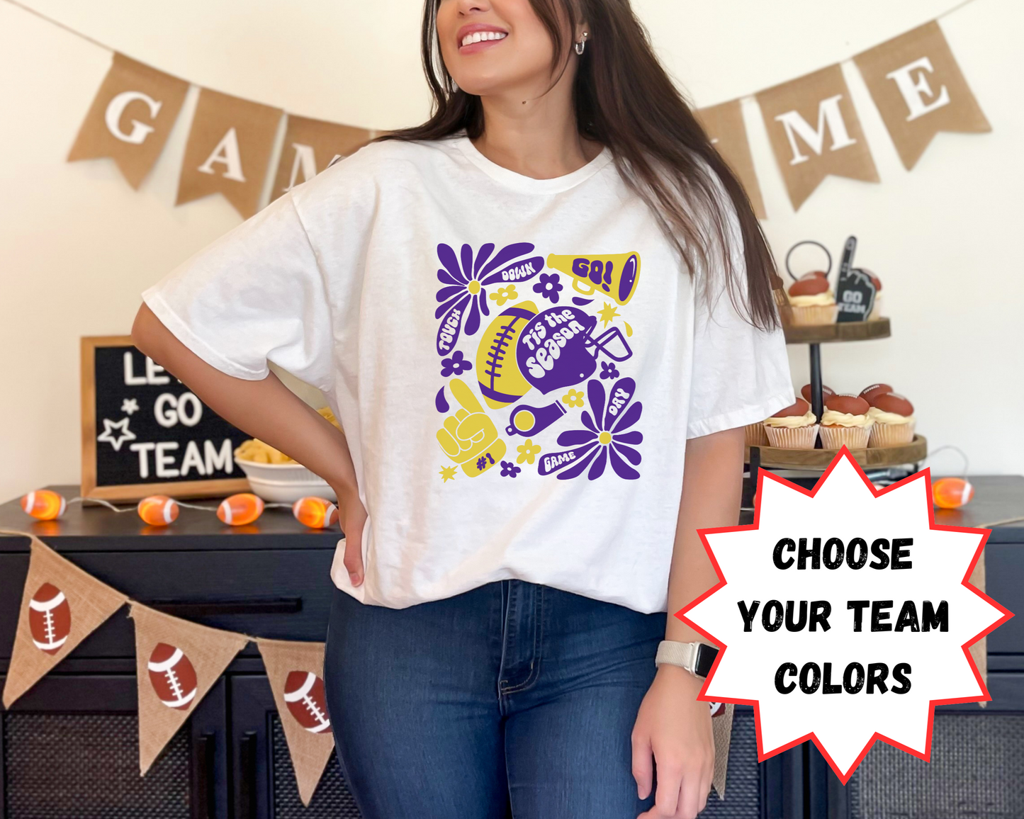 Artistic Football Game Day Tee