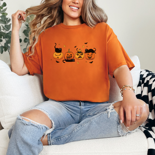 Kai the Cat & Pumpkins Tee